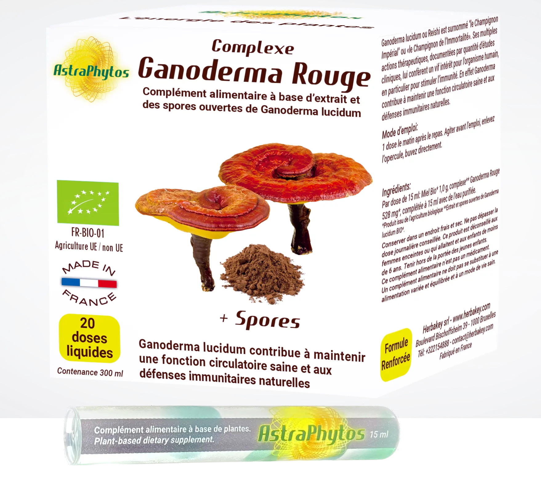 Boite Complexe Ganoderma Rouge 20 avec dose