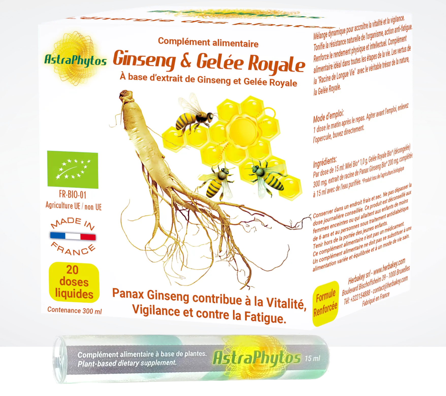 Boite Ginseng & Gelee Royale 20 avec dose