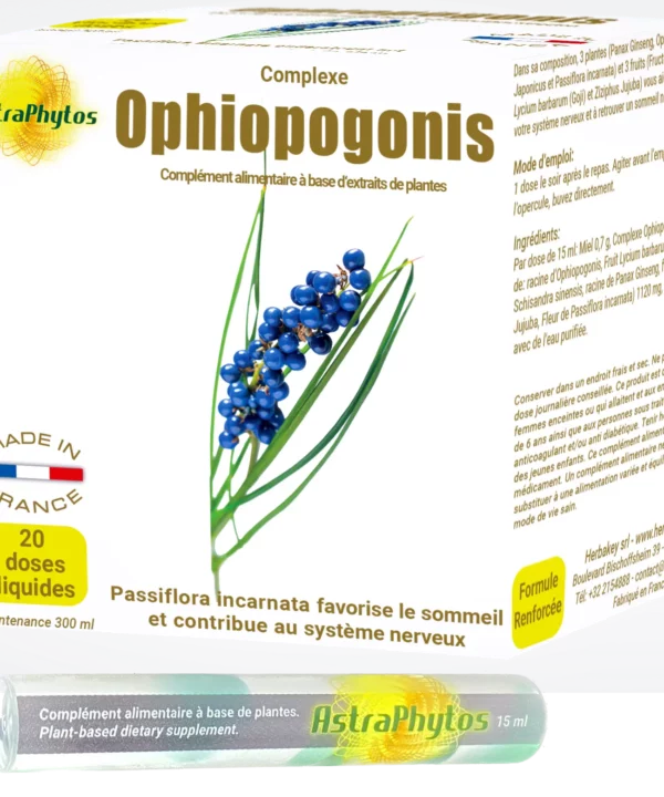 Boîte Complexe Ophiopogonis, 20 doses liquides de 15 ml, Herbakey