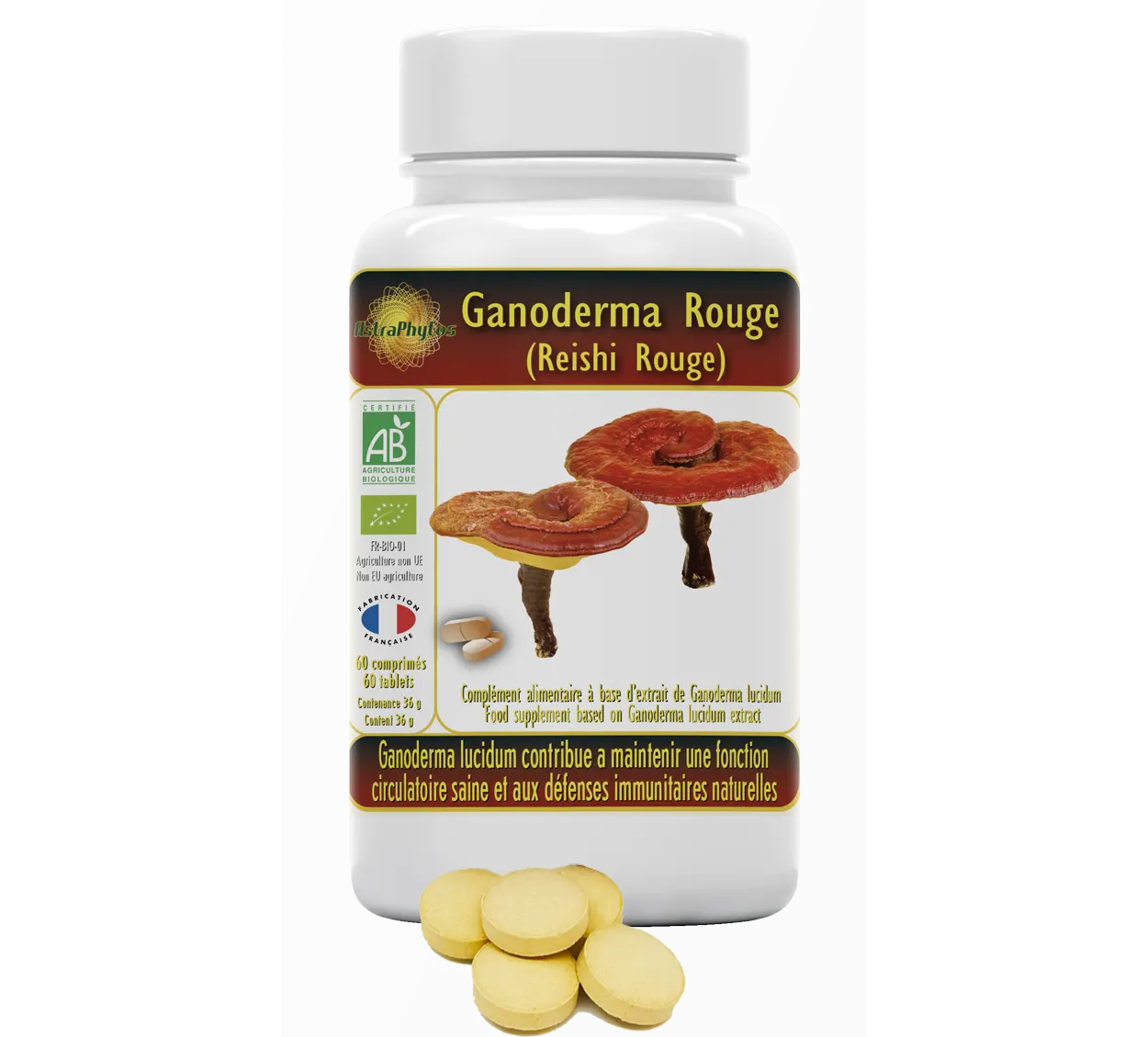 Ganoderma Rouge Bio (Reishi) Comprimés